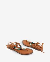 Santiago Suede Stone Embellished Wrap Around Sandal