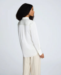 Satin Button Front Blouse