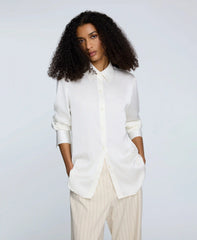 Satin Button Front Blouse
