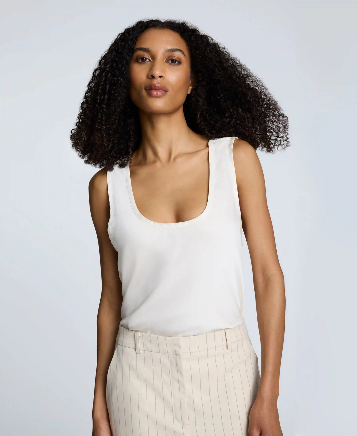 Satin Scoop Neck Tank