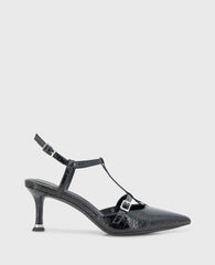 Urka Crinkle Patent Slingback Heel