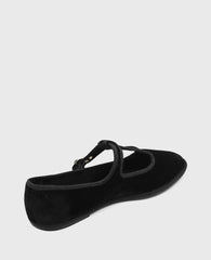 Verona Velvet T-Strap Mary Jane Flat