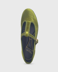 Verona Velvet T-Strap Mary Jane Flat