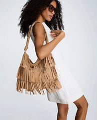 Fringe Slouch Hobo Bag