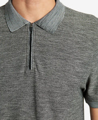 Zip-Up Knit Polo