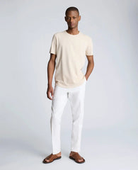 Linen Blend Slim Fit Flat Front Chino Pant