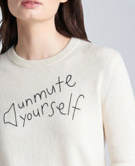 Lingua Franca Unmute Yourself Unisex Cashmere Crewneck Sweater