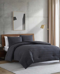 Crosswalk Herringbone Black Comforter Set