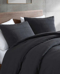 Crosswalk Herringbone Black Comforter Set