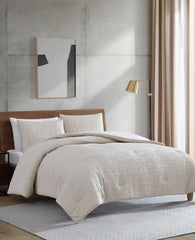 Serenity Wavy Lines Beige Duvet Cover Set