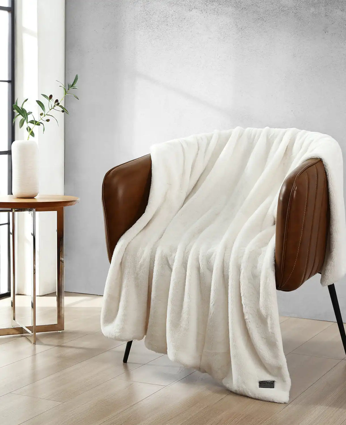 Faux Fur Solid Throw Blanket